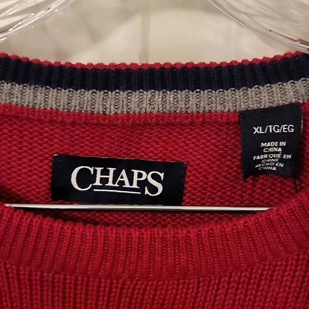 NWT Chaps Red Sweater 100% Cotton
